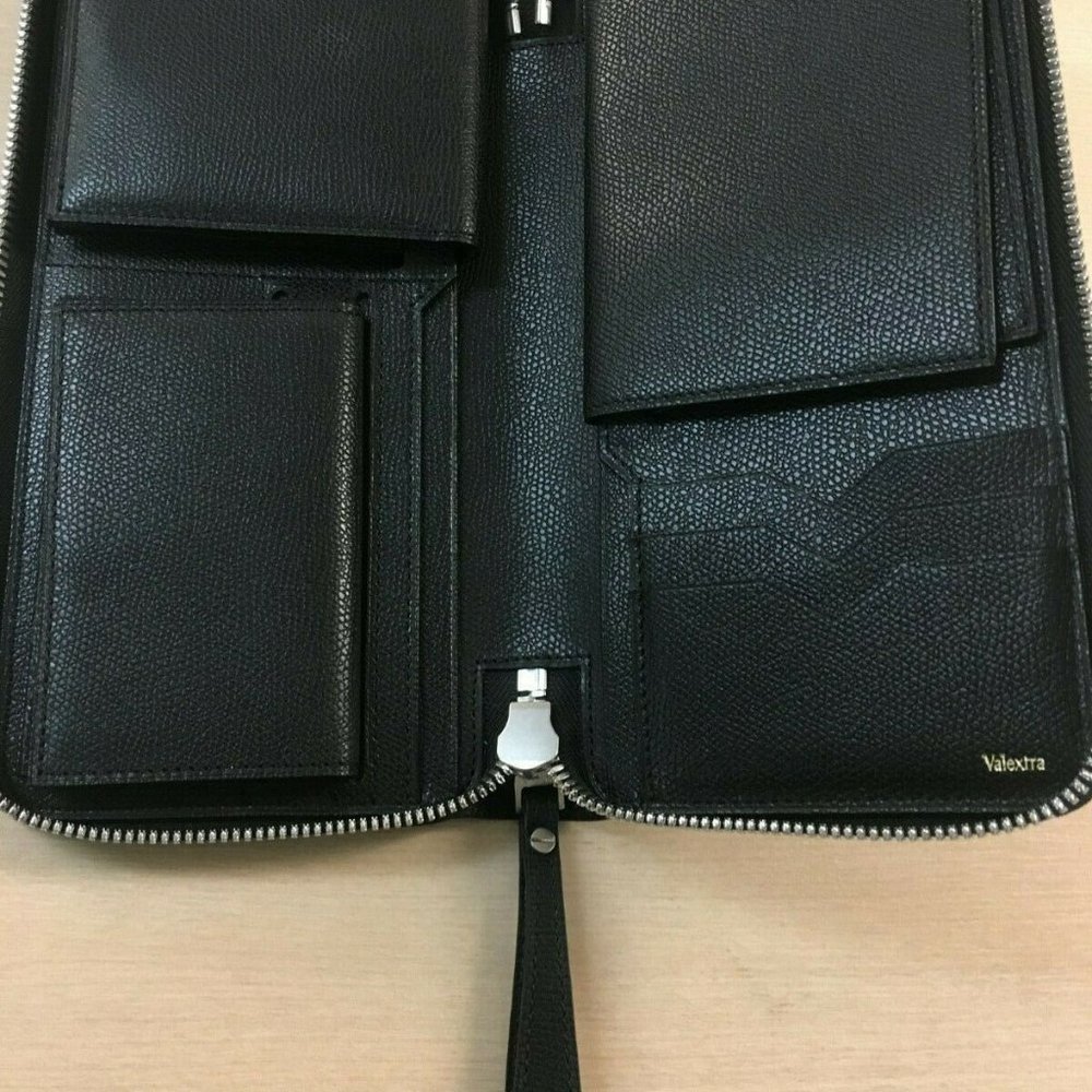 Valextra All in One Travel Wallet/Purse, Black 100 - Picture 3 of 5